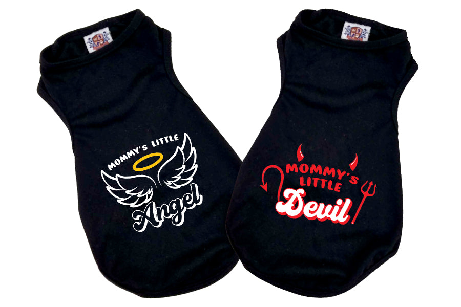 Halloween Dog Shirt | Mommy's Little Angel & Devil